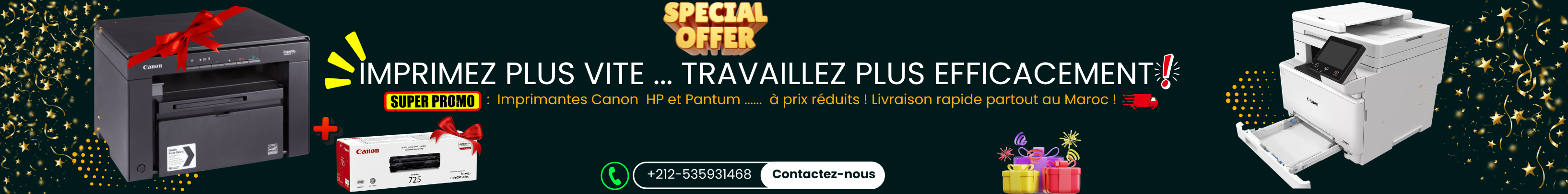 Promotions imprimantes Canon, HP et Pantum